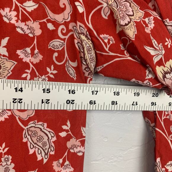 Anthro Mauve Melina Maxi Dress Women Small Red Floral Print Prairie Cottage Core - Picture 8 of 10